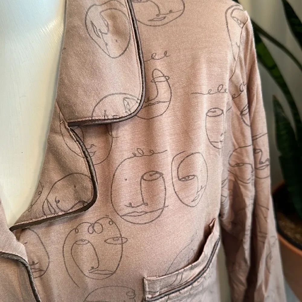 Mina Lisa Modal Sleep Button Down in Muse Set XS/S - Picture 3 of 10